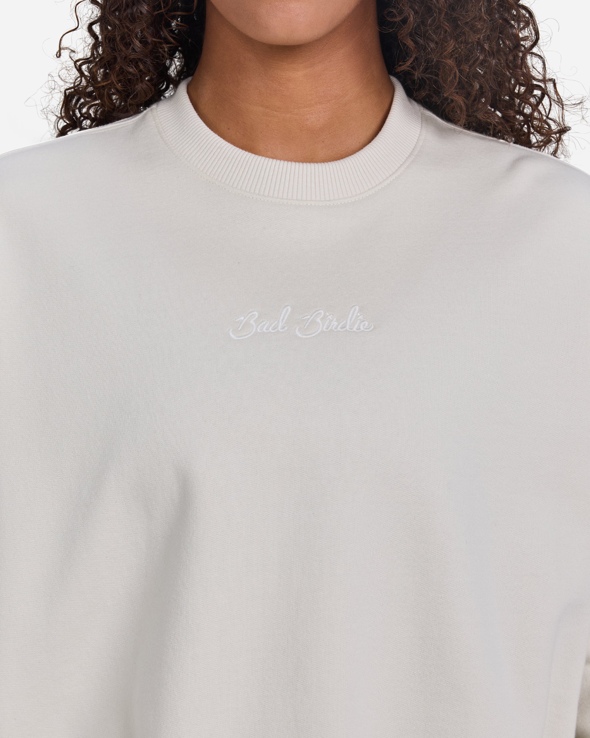 Script Fleece Crewneck - White Onyx - Image 3