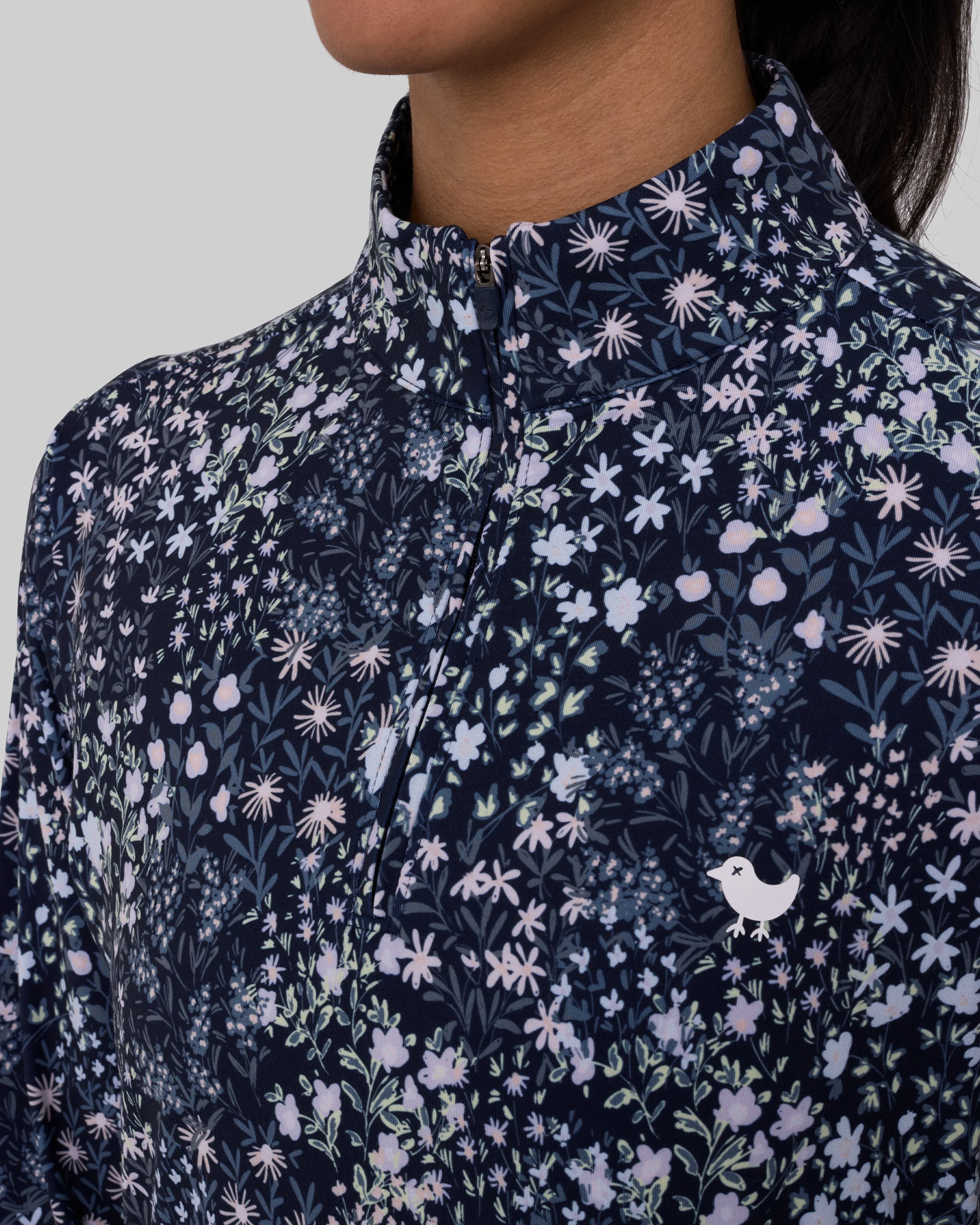 Velocity Quarterzip - Super Duper Bloom - Dark Navy - Image 3